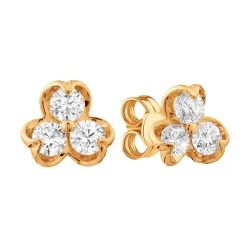Cercei Pusete din aur roșu cu Cubic Zirconia Incolor