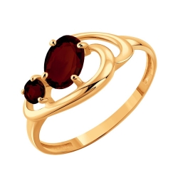Inel din aur roșu cu pietre Granat