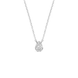 Colier din aur alb cu pietre Diamant