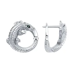 Cercei din argint cu Cubic Zirconia Verde