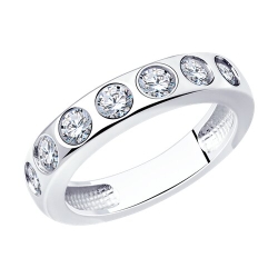 Inel din argint  cu pietre Cubic Zirconia Incolor