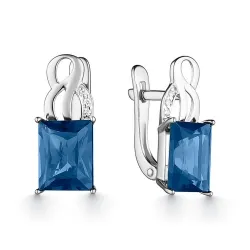 Cercei din aur alb cu Cubic Zirconia Incolor, Topaz London