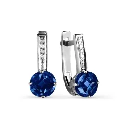 Cercei din aur alb cu Diamant, Safir
