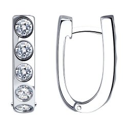 Cercei din argint  cu pietre Cubic Zirconia Incolor