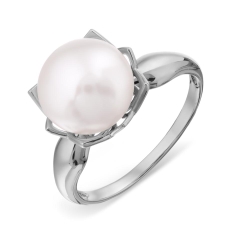 Inel din aur alb cu pietre Perla Albă
