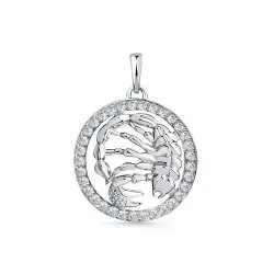 Pandantiv din aur alb cu Cubic Zirconia Incolor