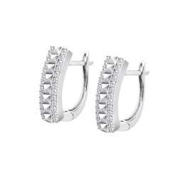 Cercei din argint  cu pietre Cubic Zirconia Incolor