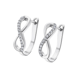 Cercei din argint  cu pietre Cubic Zirconia Incolor