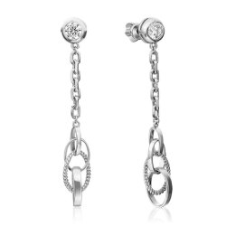 Cercei Pusete din argint  cu pietre Cubic Zirconia Incolor