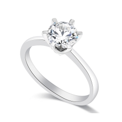 Кольцо из белого золота с камнями Бриллиант