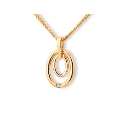 Подвеска из красного золота с камнями Бриллиант