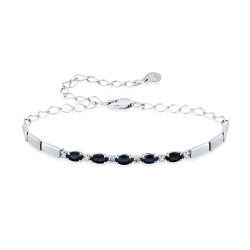Brățară din aur alb cu pietre Diamant, Safir