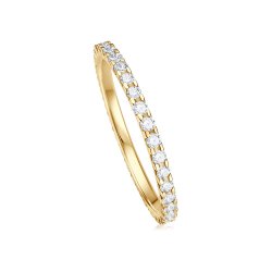 Verighetă din aur roz cu pietre Diamant