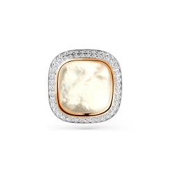 Pandantiv din aur roșu cu pietre Cubic Zirconia Incolor, Sidef Alb