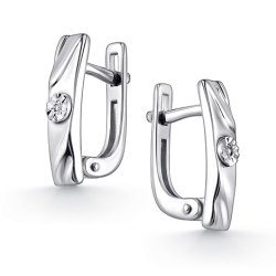 Cercei din argint  cu pietre Diamant