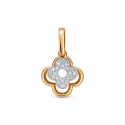 Подвеска из красного золота с камнями Бриллиант