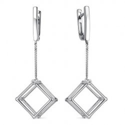 Cercei Suspendați din argint  cu pietre Cubic Zirconia Incolor