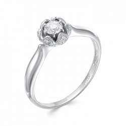 Inel din aur alb cu pietre Diamant