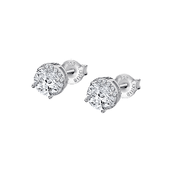 Cercei Pusete din argint  cu pietre Cubic Zirconia Incolor