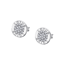 Cercei Pusete din argint  cu pietre Cubic Zirconia Incolor