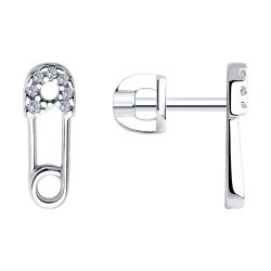 Cercei Pusete din argint  cu pietre Cubic Zirconia Incolor