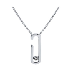 Colier din aur alb cu pietre Diamant