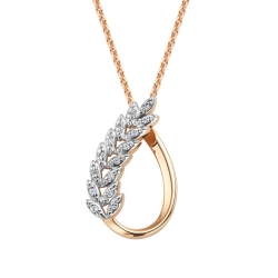 Colier din aur roșu cu pietre Diamant