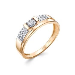 Кольцо из красного золота с камнями Бриллиант