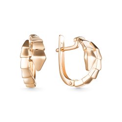 Серьги из красного золота без камней