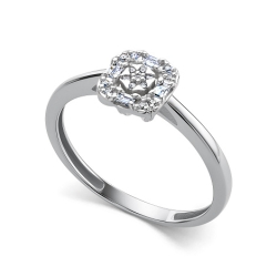 Inel din aur alb cu pietre Diamant