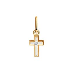 Cruce din aur roșu cu pietre Diamant, Emailare