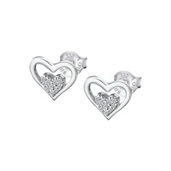 Cercei Pusete din argint  cu pietre Cubic Zirconia Incolor