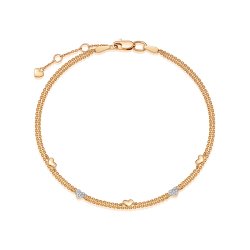 Браслет Love из красного золота с камнями Бриллиант