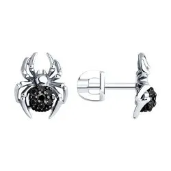 Cercei Pusete din argint cu Cubic Zirconia Negru