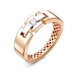 Inel din aur roșu cu pietre Cubic Zirconia Incolor