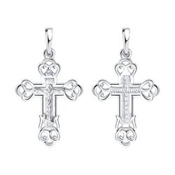 Cruce din argint  cu pietre Cubic Zirconia Incolor
