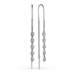 Cercei Lanț din argint  cu pietre Cubic Zirconia Incolor