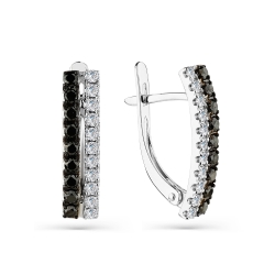 Cercei din aur alb cu pietre Diamant, Diamant negru