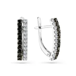 Cercei din aur alb cu Diamant, Diamant negru