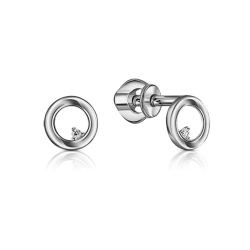 Cercei Pusete din argint  cu pietre Cubic Zirconia Incolor