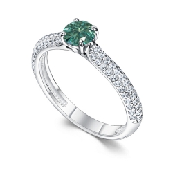 Inel din argint  cu pietre Cubic Zirconia Incolor,