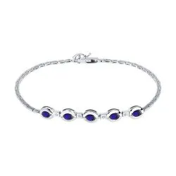 Brățară din aur alb cu Diamant, Safir