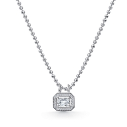 Colier din argint  cu pietre Cubic Zirconia Incolor, Cristal de munte