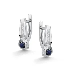 Cercei din aur alb cu Diamant, Safir