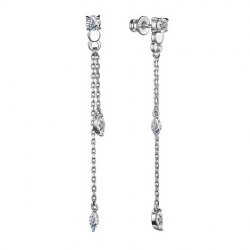 Cercei Pusete din argint  cu pietre Cubic Zirconia Incolor