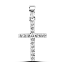 Cruce din aur alb cu Diamant