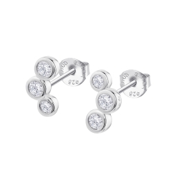 Cercei Pusete din argint  cu pietre Cubic Zirconia Incolor