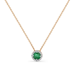 Colier din aur roșu cu pietre Diamant, Smarald