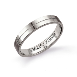 Обручальное кольцо из белого золота с камнями Бриллиант