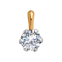 Pandantiv din aur roșu cu pietre Cubic Zirconia Incolor